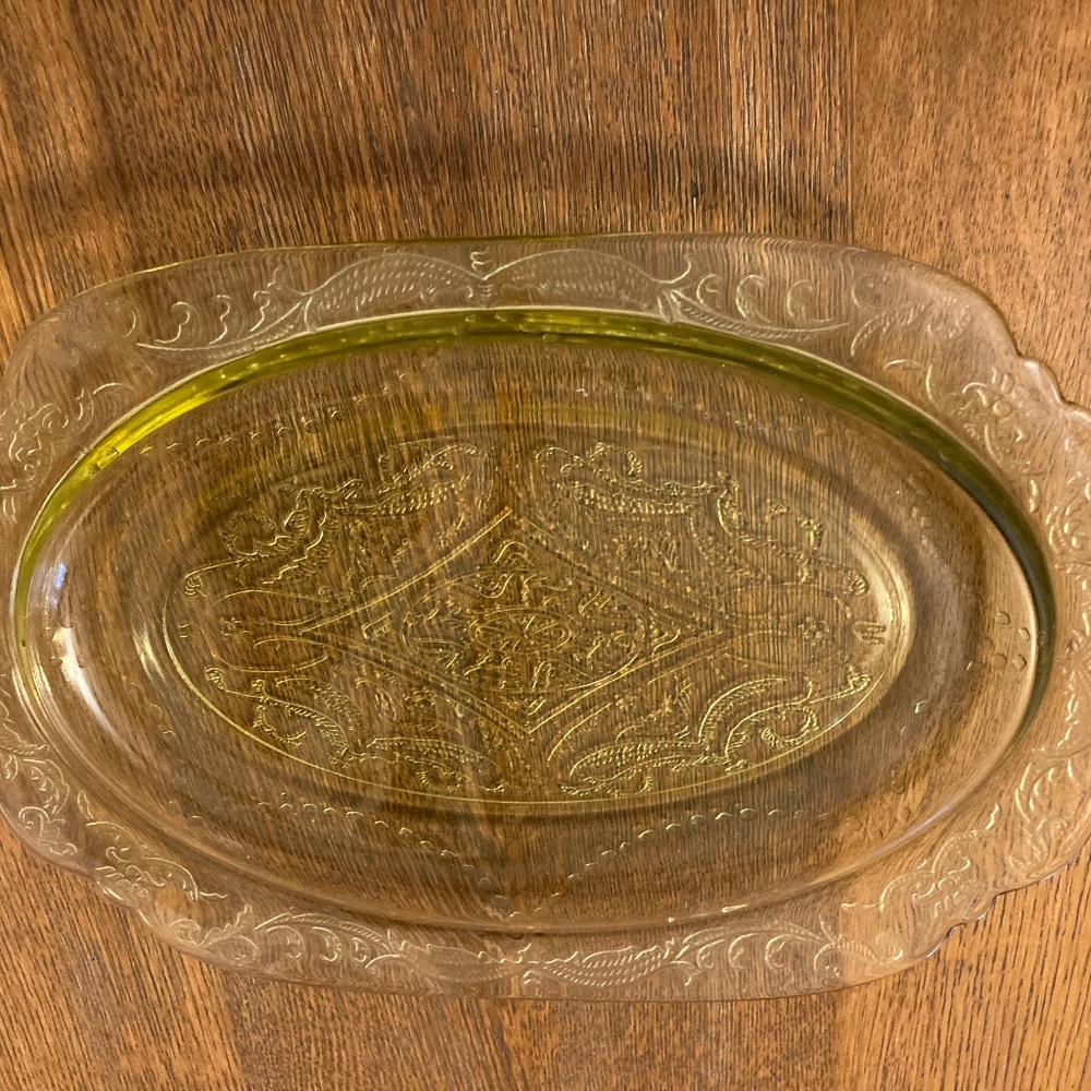 Depression glass oval Madrid style.